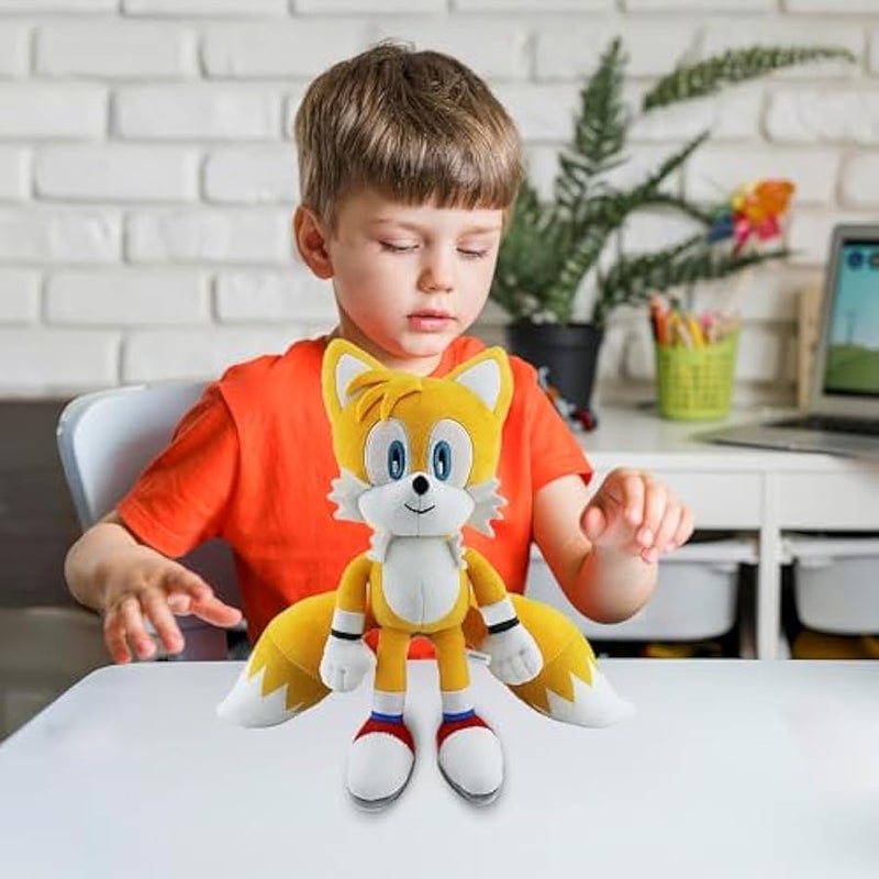 Yellow Sonic Plush Action Figure Animal Hedgehog Super Sonic Ray Flying Squirrel Movie Plush Gift Plush for Kids Boys & Girls Sonic The Hedgehog Toy Tails Plush, Knuckles Plush 12 Inches - Image 4